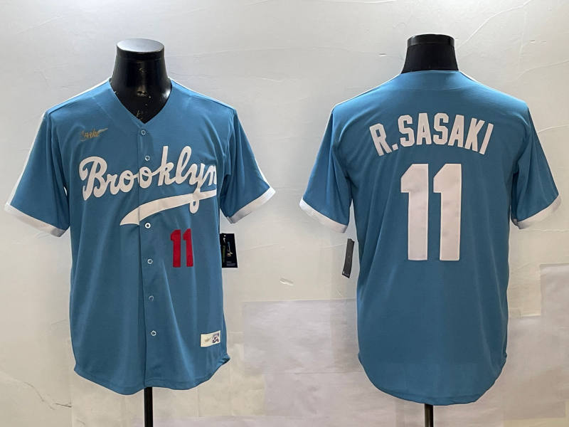 Men Los Angeles Dodgers #11 R Sasaki blue 2025 MLB nike jersey style 20